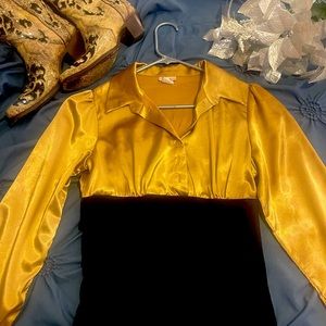 Gold/ Black blouse